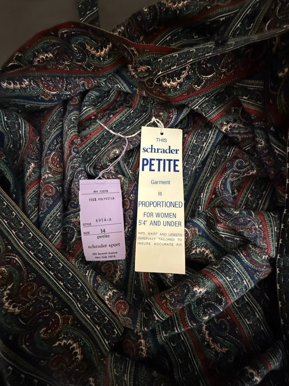 Paisley Print Long Sleeve Shirt Dress in Navy and Burgundy - Picture 7 of 13